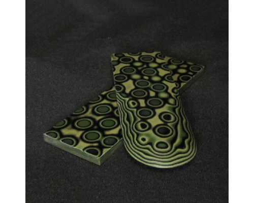 Micarta lining No. 92650 Anaconda black-green 6.2x80x130 mm